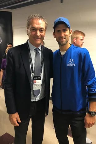 Clerc con Novak Djokovic, en el circuito.