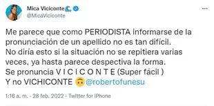 El error de Roberto Funes Ugarte que hizo explotar a Mica Viciconte tras la gala de eliminación (Twitter)