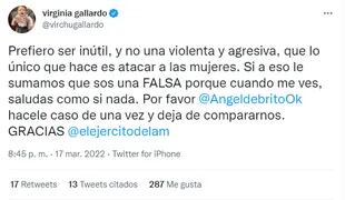 Virginia Gallardo respondió a las críticas de Yanina Latorre