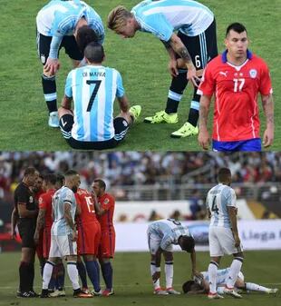 Las finales en las Copas América de 2015 y 2016. dos recuerdos tortuosas por las lesiones contra Chile antes de las derrotas por penales  