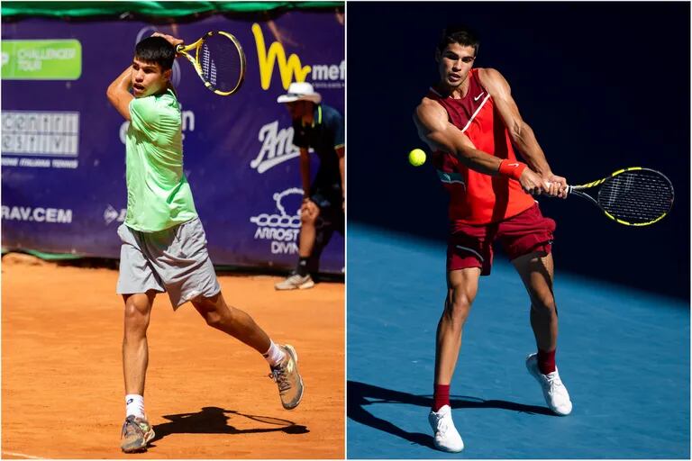 Carlos Alcaraz, una de las estrellas de la nueva generación de tenistas, ha realizado un cambio físico impresionante entre 2019 y la presente temporada.