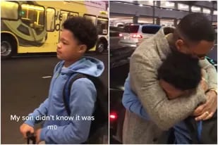 Lo sorprendió con un gesto en el aeropuerto y su reacción se hizo viral