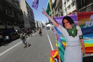 La imagen de Cristina Kirchner en las inmediaciones del Congreso, en una movilización de quienes promueven la legalización del aborto