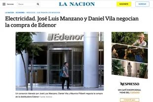 La venta de Edenor al grupo Vila-Manzano había sido anticipada por La Nación hace un par de semanas