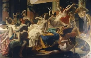 "Las orgías de Mesalina", pintado en 1867-1868 por Federico Faruffini