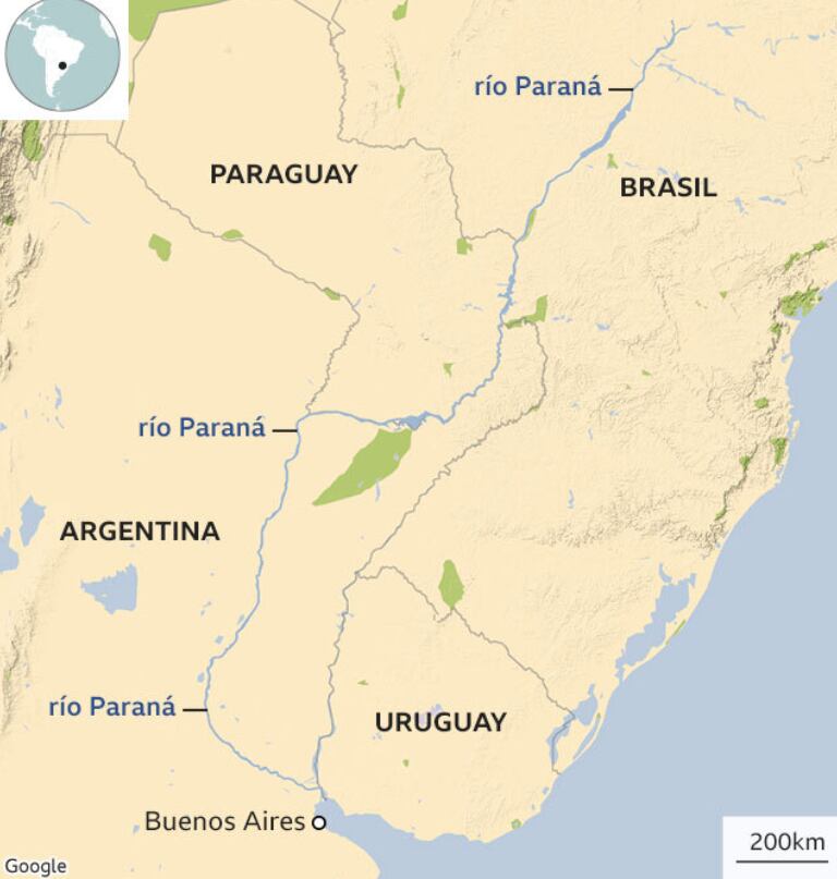 El Río Paraná es el segundo más largo de Sudamérica.
