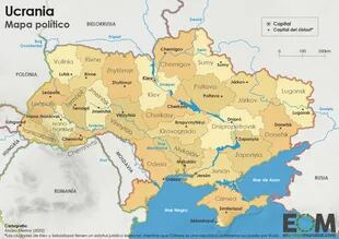 La frontera más grande que tiene Ucrania es con Rusia, al Este