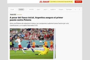 La cobertura de L'Équipe de la victoria de Argentina sobre Polonia