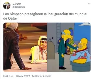 Los usuarios compararon la presencia del influencer en la ceremonia inaugural de Qatar con el capítulo en el que Homero salva a Springfield de un accidente en la planta nuclear