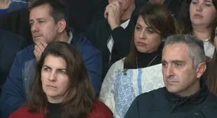 Mariel Fernández estuvo sentada junto a Andrés Larroque en primera fila durante el acto que encabezó Cristina Kirchner