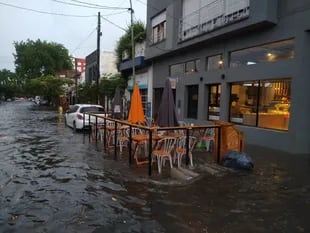 Calles inundadas en Mar del Plata