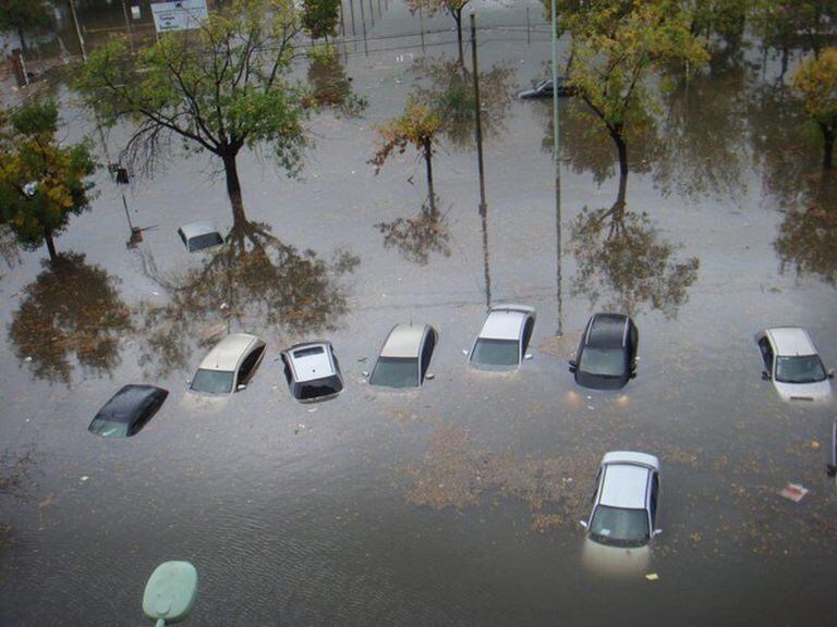 Inundación en Caba por las fuertes lluvias.