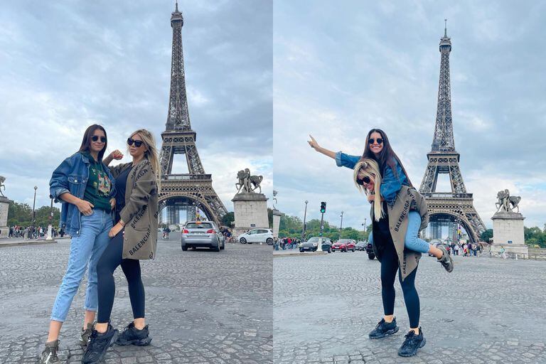 Wanda y Zaira Nara celebraron su reencuentro con una serie de divertidas postales en la Torre Eiffel