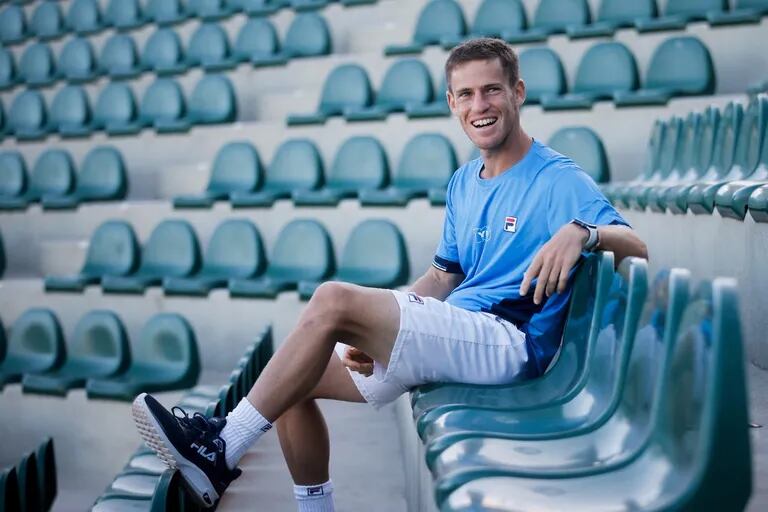 Diego Schwartzman, durante la entrevista con LA NACION, en las tribunas del Buenos Aires Lawn Tennis Club. 