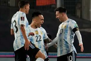 Así de feliz está Messi en la selección y no lo oculta, con Lautaro Martínez y Nahuel Molina