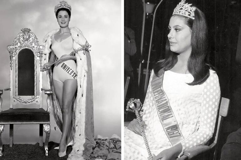 Mirta Massa a la izquierda, Miss Internacional (1967), y a la derecha Norma Nolan, Miss Universo (1962)