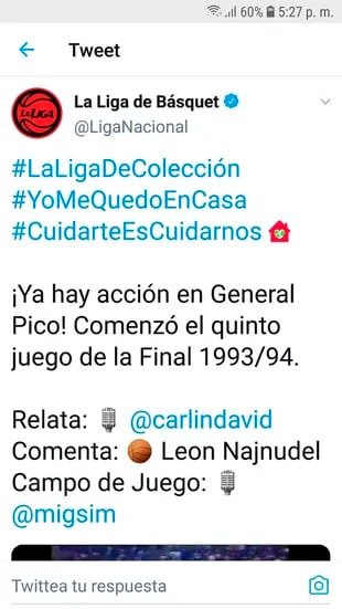 El recuerdo de una transmisión de la Liga Nacional, en la que compartía el equipo con León Najnudel, el visionario fundador del certamen.