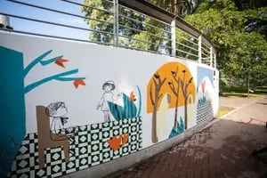 Un abrazo entre Santiago de Chile y Buenos Aires en dos murales