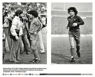 El recorrido histórico se detiene en diferentes etapas de la carrera y la vida personal de Diego Maradona