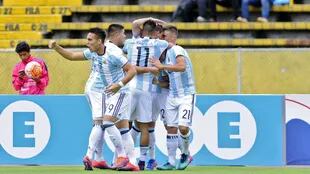 El festejo de gol del seleccionado argentino, especialista en recuperarse sobre el final