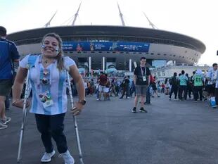 En el Mundial de 2018, Cande se asombró por el contraste entre la accesibilidad de los estadios y la inaccesibilidad de las ciudades rusas.