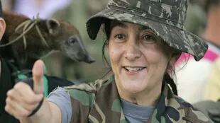 Ingrid Betancourt, al ser liberada por las FARC