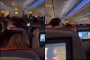 El momento en que una turbulencia hizo gritar a los pasajeros y dejó a una mujer herida