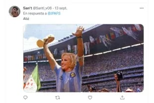 Mirtha Legrand con la camiseta de la Argentina, una imagen que se volvió clásica estos días y que también fue utilizada como respuesta al comentario de Acquaviva