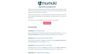La portada del sitio Mumuki
