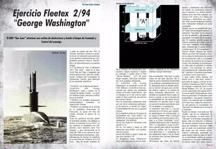 Recorte de la revista DEYSEG en 2013 por el 80° aniversario de la Fuerza de Submarinos de la Armada Argentina