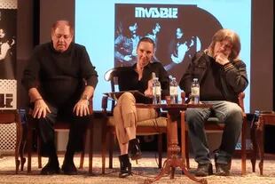 Pomo, Catarina Spinetta y Machi en la presentación del disco de grabaciones recuperadas del grupo Invisible