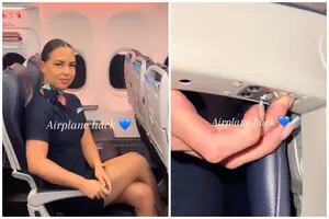 Es azafata y muestra un botón escondido en el avión que cambia la experiencia por completo
