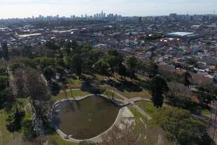 Una vista del parque Leonardo Pereyra desde el drone de LA NACION