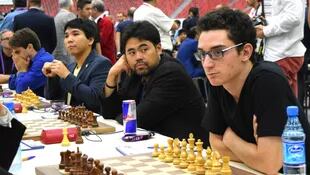 Samuel Shankland, Wesley So, Hikaru Nakamura y Fabiano Caruana, el poderoso equipo norteamericano que se quedó el título en Bakú