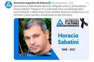 El tuit de la Asociación Argentina de Actores