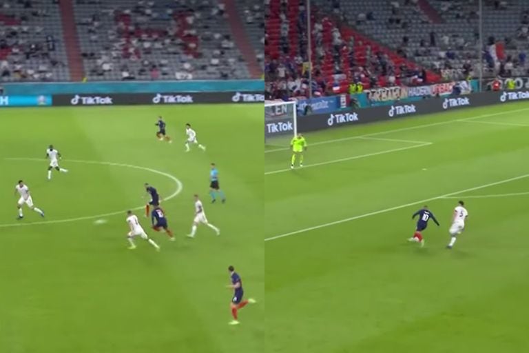 El golazo anulado de Mbappé en la Eurocopa y el 'sprint' similar al que hizo contra la Argentina
