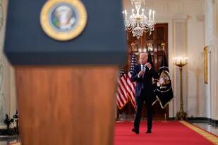Biden en la Casa Blanca, previo a un discurso televisado a la nación