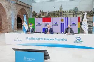 Alberto Fernández abrió la cumbre del Mercosur, con Felipe Solá y Matías Kulfas