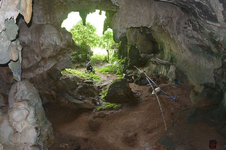 La entrada de la cueva de Leang Tedongnge