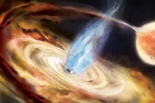 03/05/2022 En esta ilustración, un agujero negro extrae material de una estrella vecina y lo deposita en un disco de acreción. POLITICA INVESTIGACIÓN Y TECNOLOGÍA AURORE SIMONNET AND NASA'S GODDARD SPACE FLIGHT C