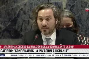 Cafiero, ante la ONU: “La Argentina condena la invasión a Ucrania”