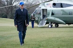 Joe Biden, al bajar del Marine One, en la Casa Blanca. (AP Photo/Susan Walsh)