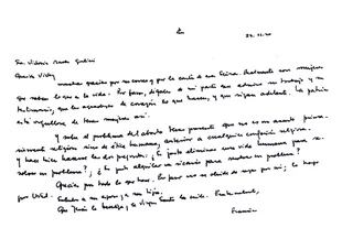La carta manuscrita que el papa Francisco le envió a la diputada Morales Gorleri