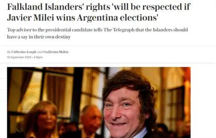 El artículo de The Telegraph con declaraciones de Diana Mondino sobre las Islas Malvinas