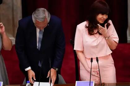 Alberto Fernández y Cristina Kirchner, en la apertura de sesiones ordinarias del Congreso