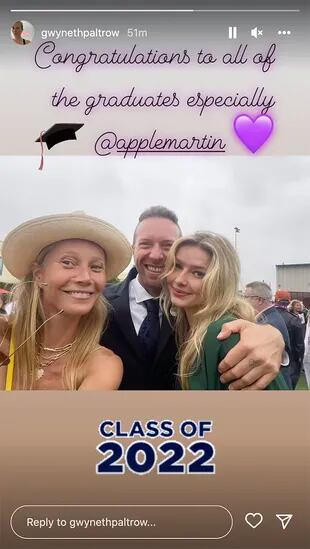 Gwyneth Paltrow compartió una foto con su hija Apple, acompañadas del papá Chris Martin