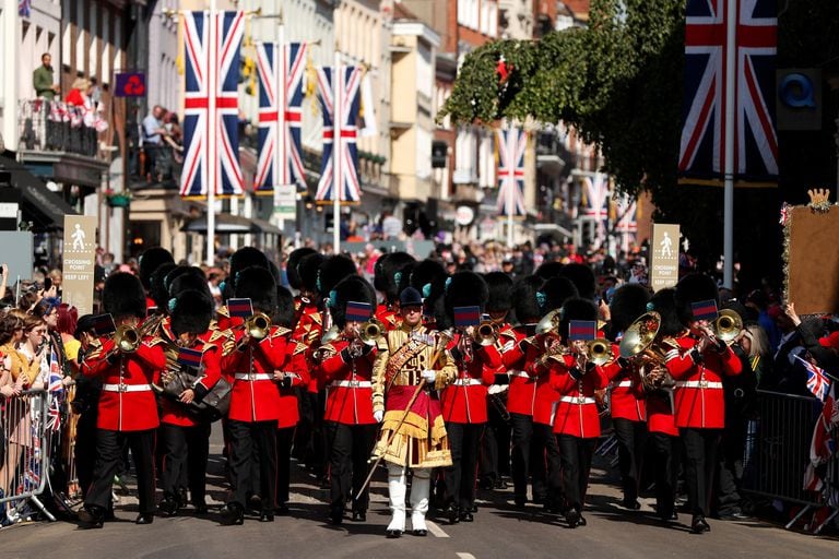 A marching band performs ahead of the wedding of Britains Prince Harry to Meghan Markle in Windsor, Britain, May 19, 2018. REUTERS/John Sibley/Pool