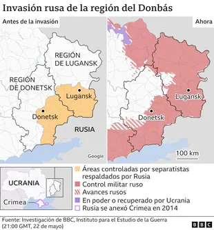 La evolución de la ofensiva de Donbass.