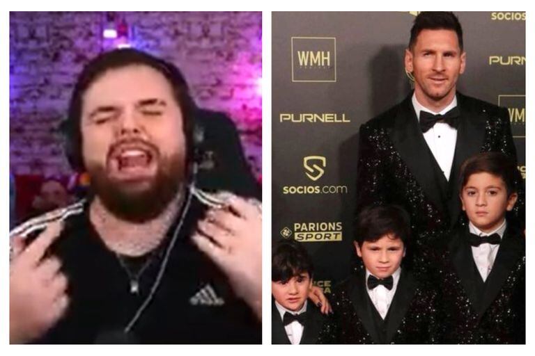 Ibai Llanos sorprendió con sus gritos al ver a Lionel Messi y sus hijos llegar a la gala del Balón de Oro con el mismo look
