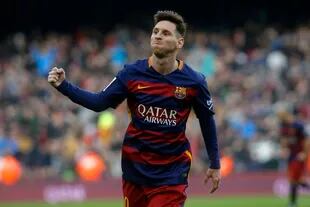 Messi festeja su tanto ante La Coruña